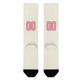 Custom Cream Light Pink Knee-High Sock