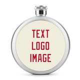 Custom Cream Red Hip Flask
