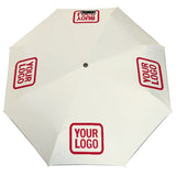 Custom Cream Red Automatic Umbrella