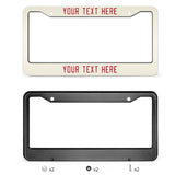 Custom Cream Red License Plate Frame