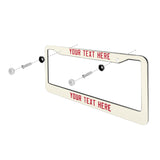 Custom Cream Red License Plate Frame