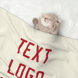 Custom Cream Red Pet Blanket