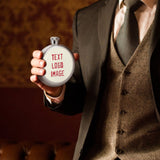 Custom Cream Red Hip Flask