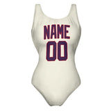 Custom Cream Purple Swimsuit