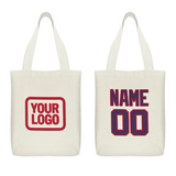 Custom Cream Purple Canvas Tote Bag