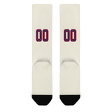 Custom Cream Purple Knee-High Sock