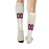 Custom Cream Purple Knee-High Sock