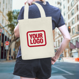 Custom Cream Purple Canvas Tote Bag