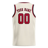 Custom Cream & Red Colors Design Sports Basketball Jersey