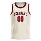 Custom Cream & Red Colors Design Sports Basketball Jersey