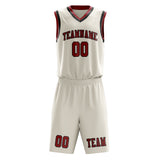 Custom Cream Red Basketball Set
