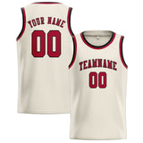 Custom Cream & Red Colors Design Sports Basketball Jersey