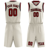 Custom Cream Red Basketball Set