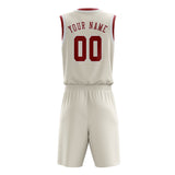 Custom Cream Red Basketball Set