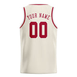Custom Cream & Red Colors Design Sports Basketball Jersey