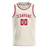 Custom Cream & Red Colors Design Sports Basketball Jersey