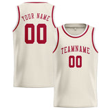 Custom Cream & Red Colors Design Sports Basketball Jersey