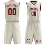Custom Cream Red Basketball Set