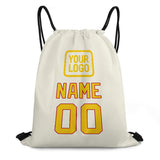 Custom Cream Gold Drawstring Bag