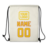 Custom Cream Gold Drawstring Bag