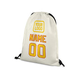 Custom Cream Gold Drawstring Bag