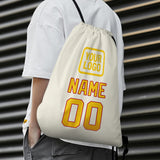 Custom Cream Gold Drawstring Bag