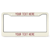 Custom Cream Crimson Red License Plate Frame