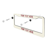 Custom Cream Crimson Red License Plate Frame