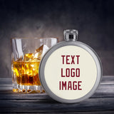 Custom Cream Crimson Red Hip Flask