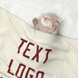 Custom Cream Crimson Red Pet Blanket