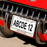 Custom Cream Crimson Red License Plate Frame