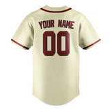 Custom Cream & Crimson Red Colors Design Sports Baseball Jersey