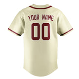 Custom Cream & Crimson Red Colors Design Sports Baseball Jersey