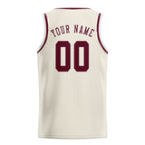 Custom Cream & Crimson Red Colors Design Sports Basketball Jersey