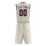 Custom Cream Crimson Red Basketball Set