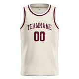 Custom Cream & Crimson Red Colors Design Sports Basketball Jersey