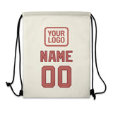 Custom Cream Copper Rose Drawstring Bag