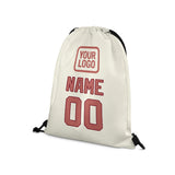 Custom Cream Copper Rose Drawstring Bag