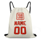 Custom Cream Orange Red Drawstring Bag