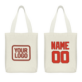 Custom Cream Orange Red Canvas Tote Bag