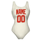 Custom Cream Orange Red Swimsuit