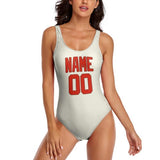 Custom Cream Orange Red Swimsuit