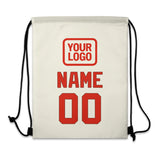 Custom Cream Orange Red Drawstring Bag