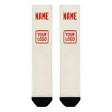 Custom Cream Orange Red Knee-High Sock