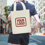 Custom Cream Orange Red Canvas Tote Bag