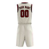 Custom Cream Coral Red Basketball Set