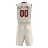 Custom Cream Coral Red Basketball Set
