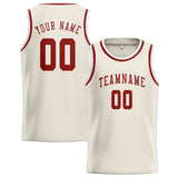 Custom Cream & Coral Red Colors Design Sports Basketball Jersey