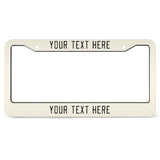 Custom Cream Black License Plate Frame
