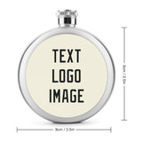 Custom Cream Black Hip Flask